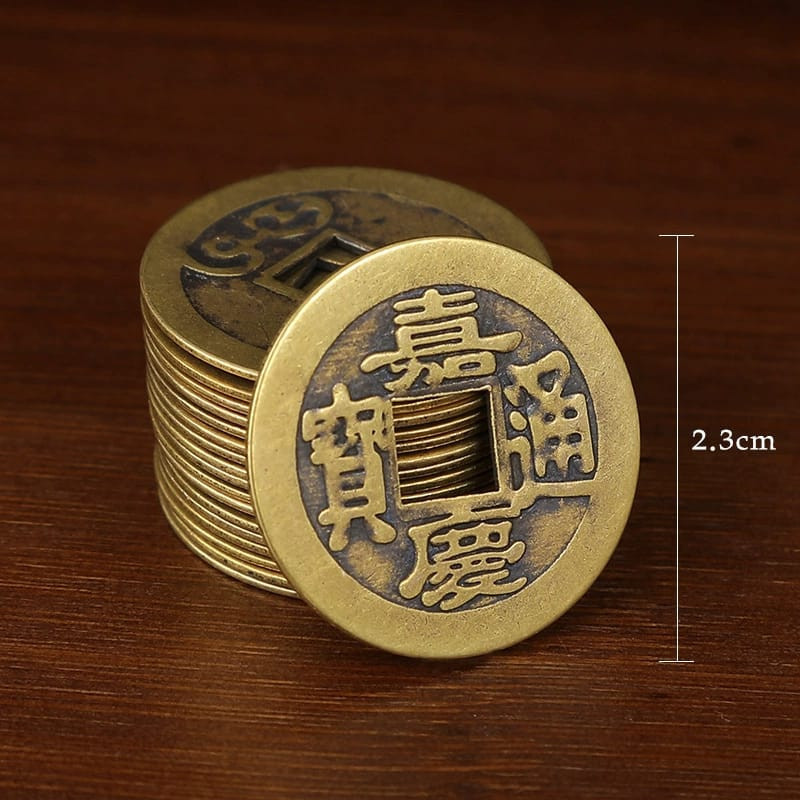 FENG SHUI Copper Coin 风水開光招财纯铜钱乾隆顺治康熙雍正嘉庆五帝