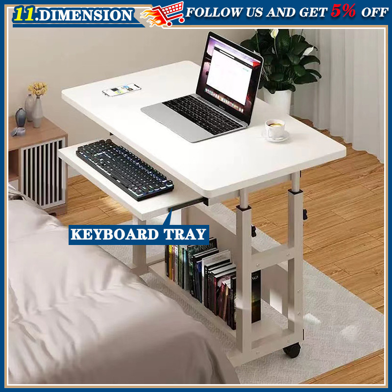 Height Adjustable Study Table Computer Laptop Table with Wheels ...