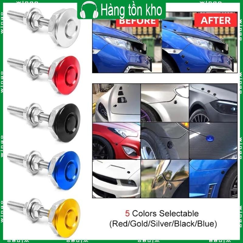 4 X Push Button Quick Release Hood Bonnet Pins Lock Clip Car Bumper La - Foto 7