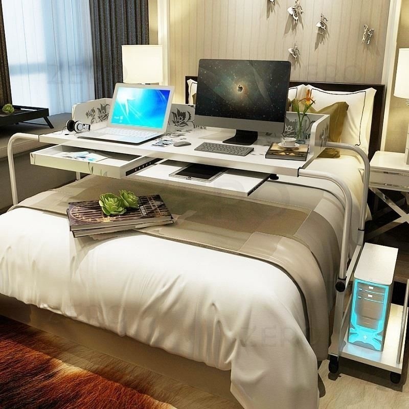 Double Retractable Bed Movable Lifting Laptop Desktop Computer Desk ...