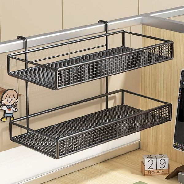 Office Desk Hanging Basket Station Screen Partition Hanging Storage ...