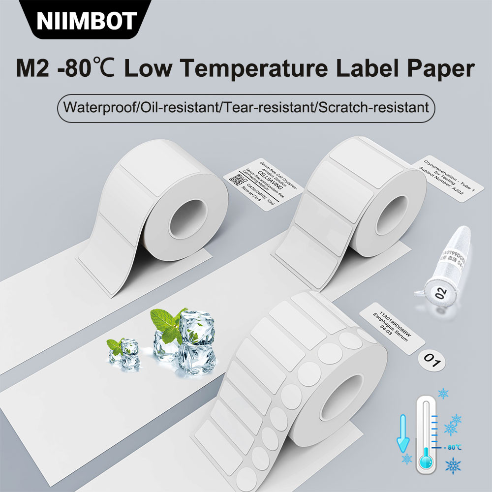 NIIMBOT M2 Thermal Transfer Low-Temperature Label Paper-80 Degrees ...