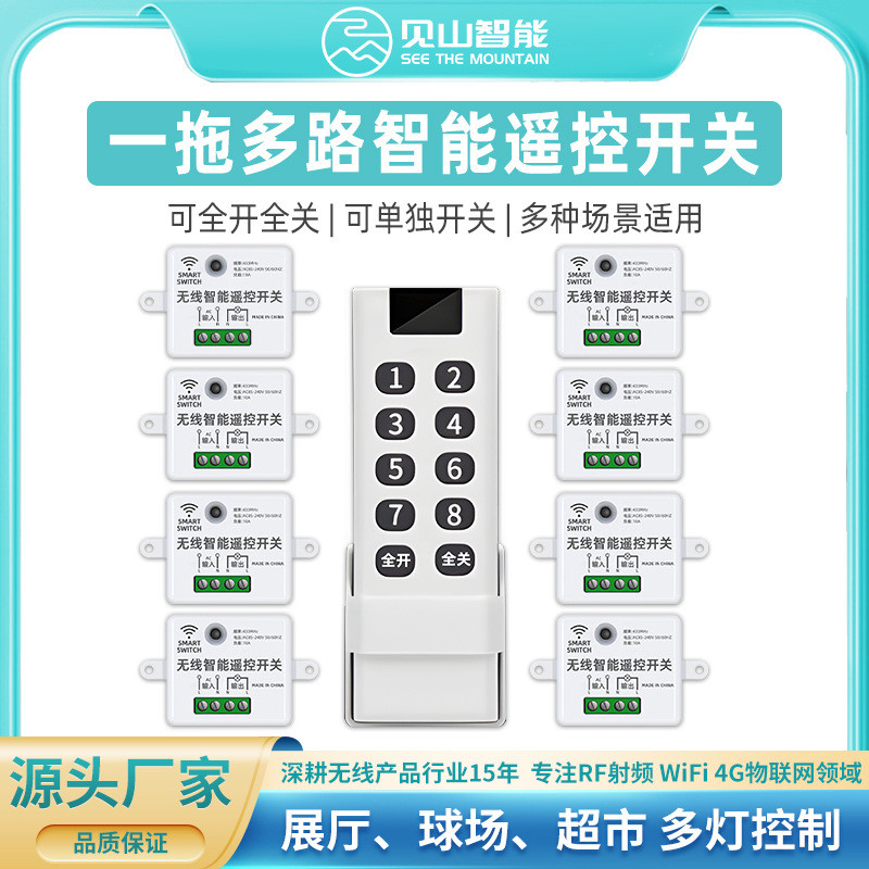 Controller AC 220V Wireless Remote Control Light Switch10A Smart Home ...