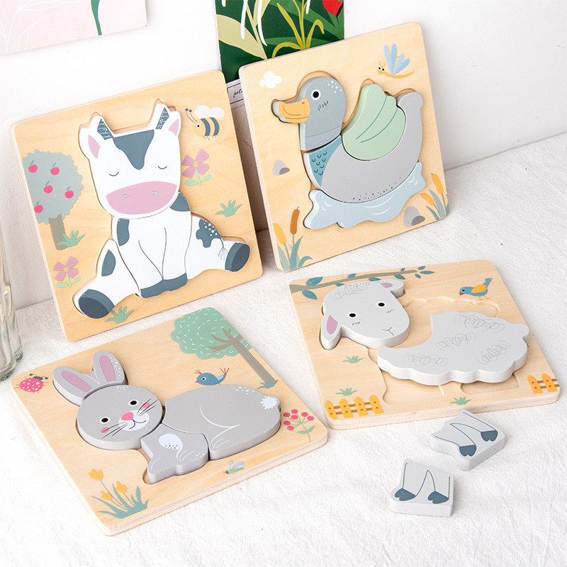 Wooden 3D Animal Puzzle – New Cartoon-Themed Learning Toy for Toddlers ...