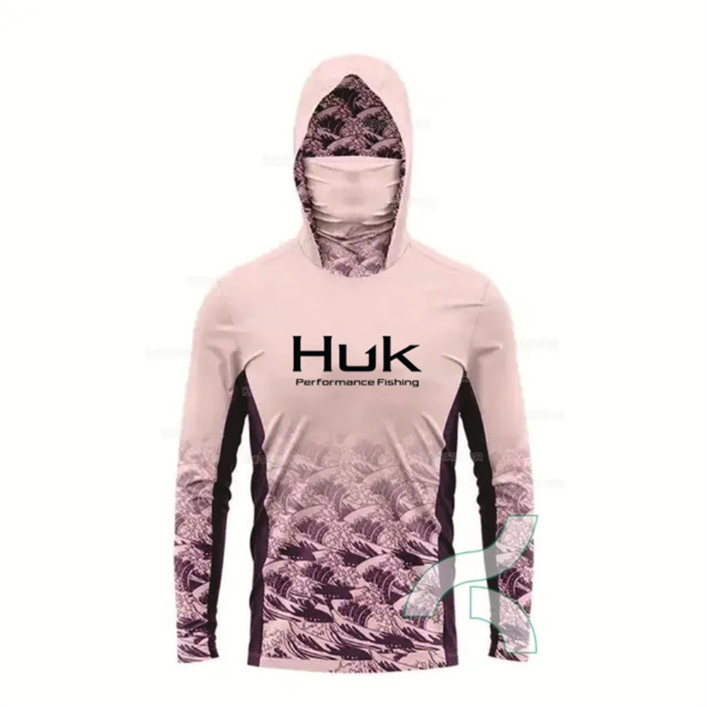 HUK Fishing Shirt Performance Long Sleeve Fishing Hooded Shirt Men With Face Mask Summer Outdoor Sun Protection Fishing Clothes Shopee Singapore