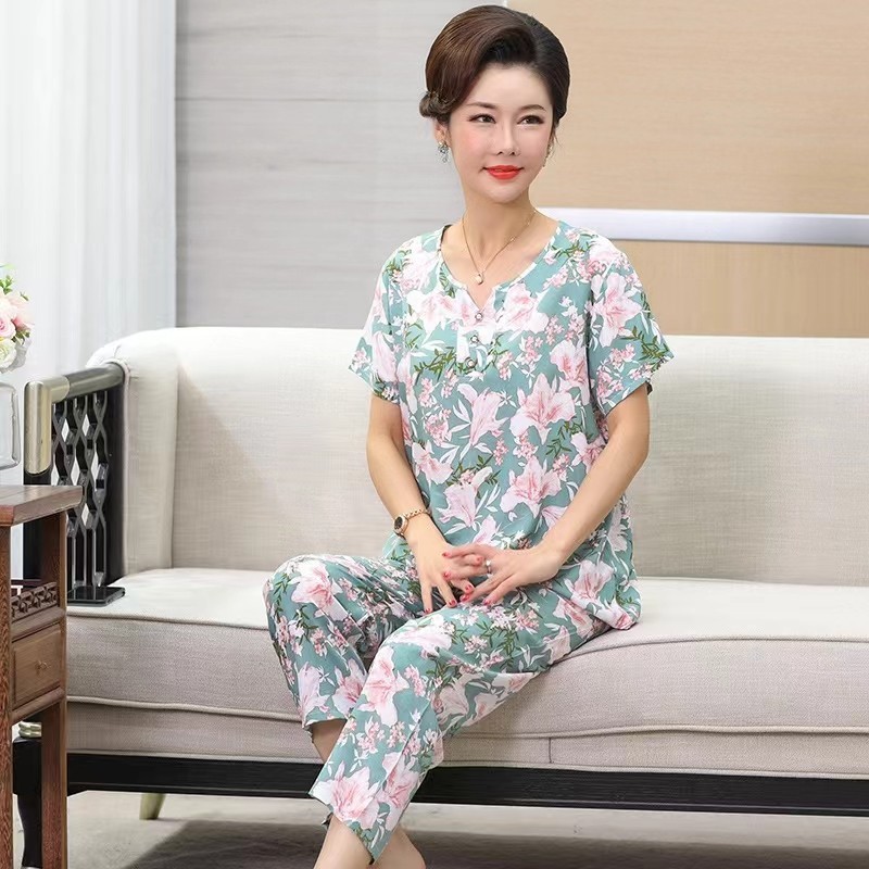 4XL Plus Size Women Pajamas Cotton Soft Pyjamas 2 Pieces set Sleepwear