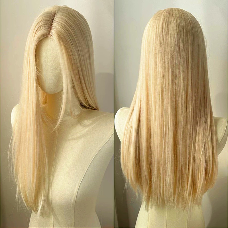 70cm Light Blonde Long Straight Wig No Bangs Synthetic Cosplay Wig for Women Men Halloween Party Wear Shopee Singapore