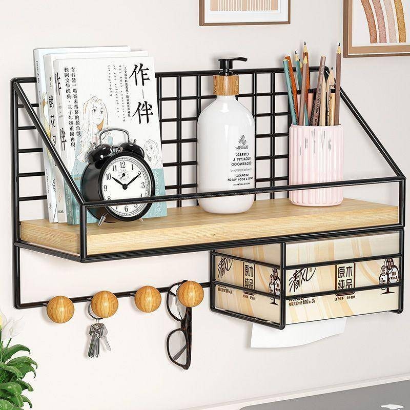 Storage rack on the wall, storage rack on the head of the bed, blue ...