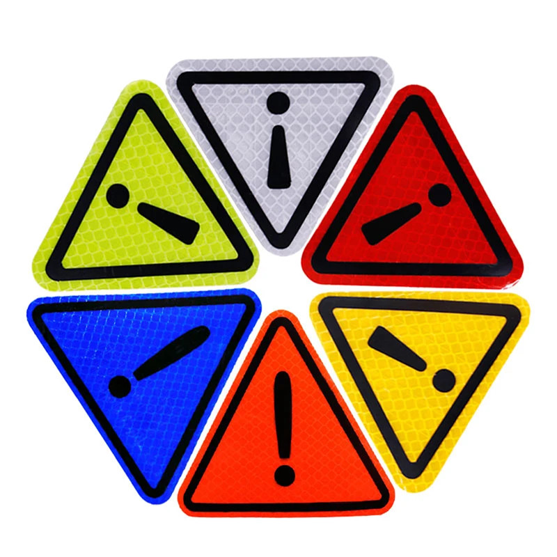 2Pcs Triangle Personalized body exclamation mark reflective sticker for ...