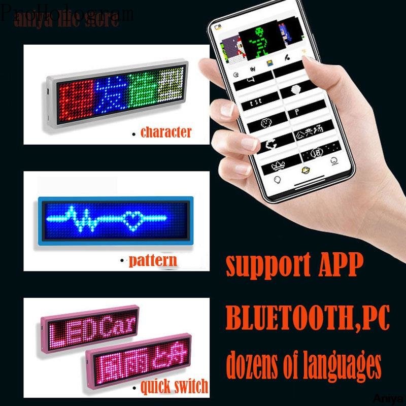 DIY Bluetooth LED Name Badge Programmable Scrolling Message Mini LED ...