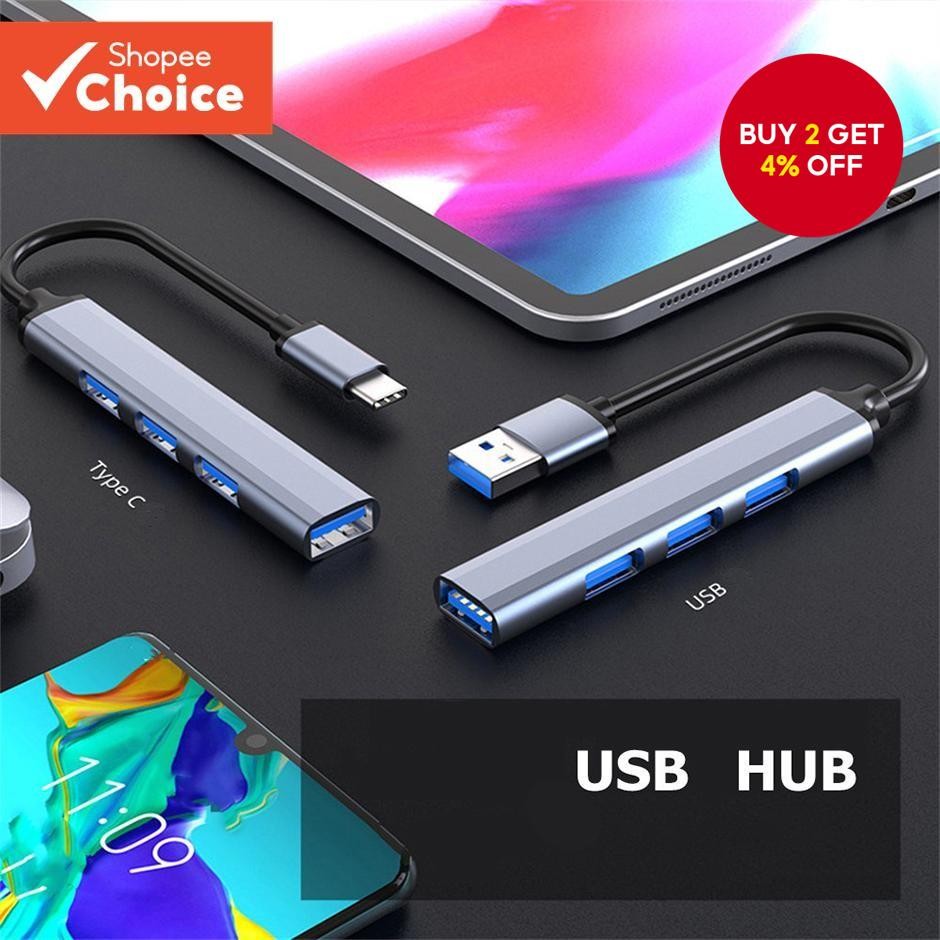 Mini Metal 4 IN 1 USB Port Hub Suitable For PC Laptop Keyboard | Shopee ...