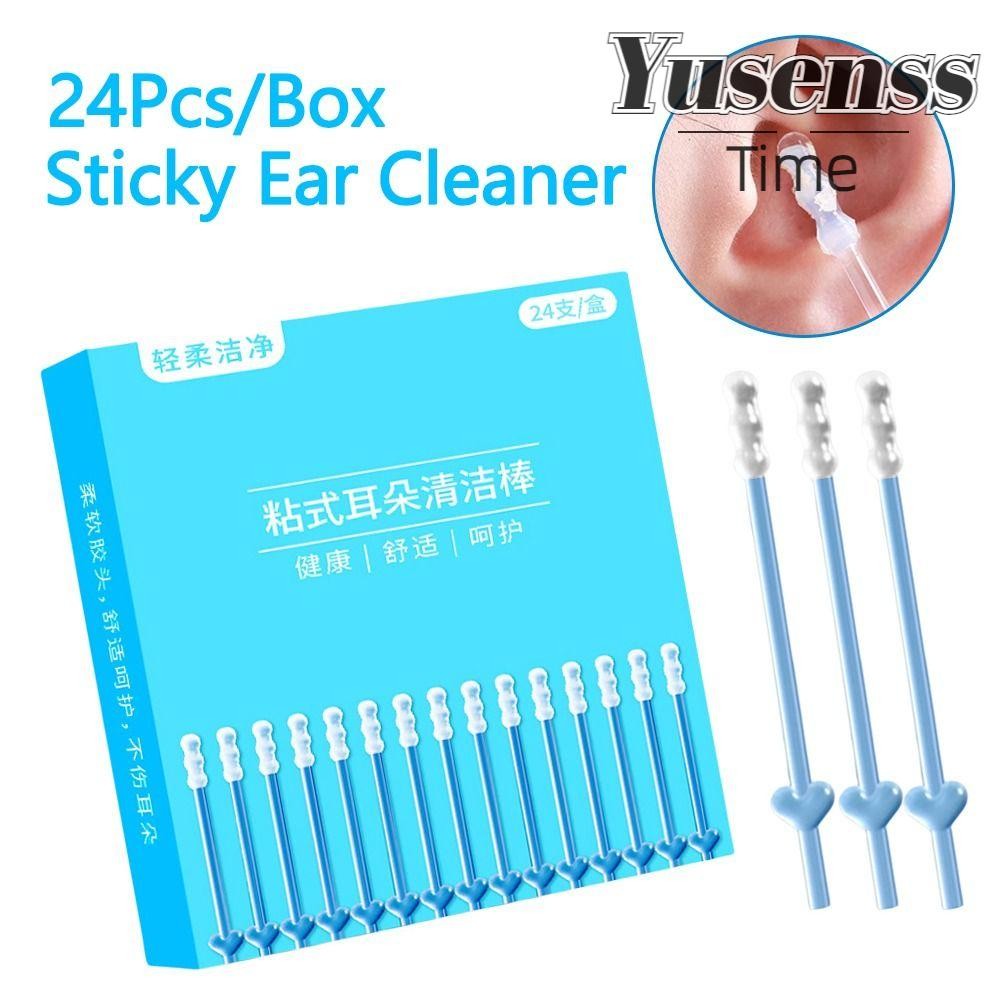 YUSENSS 24PCS/Box Sticky Ear Swabs, Ear Cleaner Silicone Disposable Ear ...