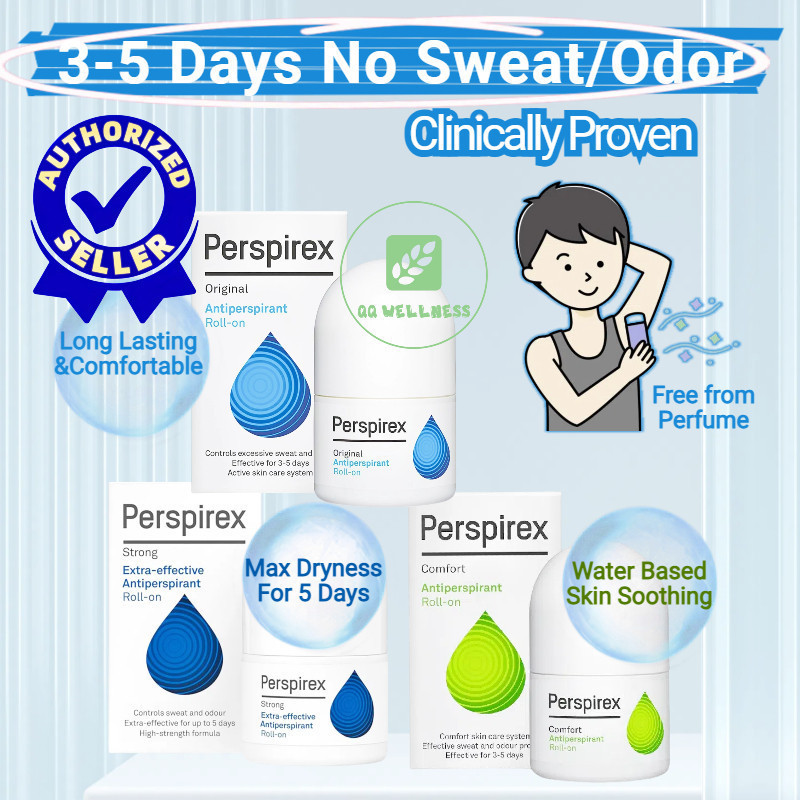 👍Perspirex Antiperspirant Rollon 20mL Original / Comfort / Strong Against Sweating Body Odor