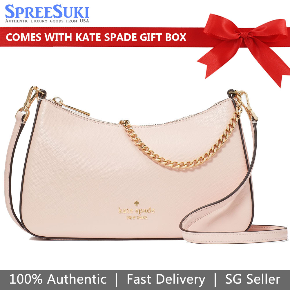 Kate Spade Handbag In Gift Box Madison Convertible Saffiano Crossbody Bag Sling Conch Pink KC439