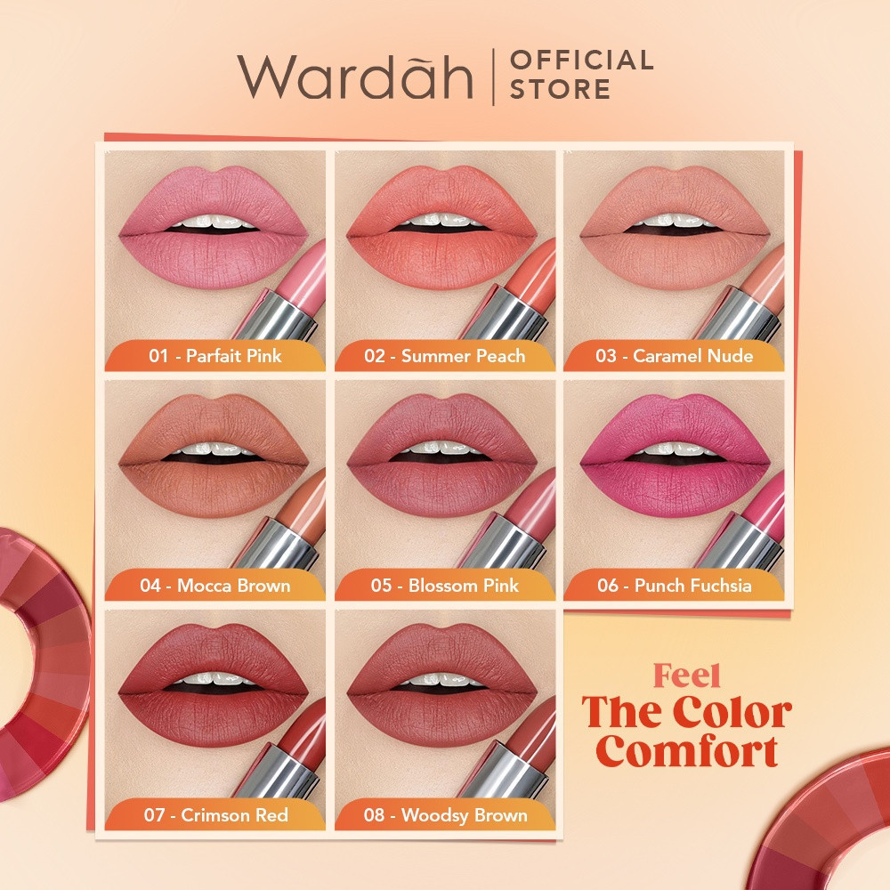 Wardah Colorfit Ultralight Matte Lipstick / Merah Jingga Official - Gambar 2