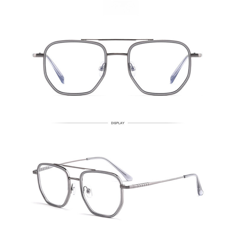 Ultra Light Pure Titanium Optical Glasses Frame Retro Double Beam ...