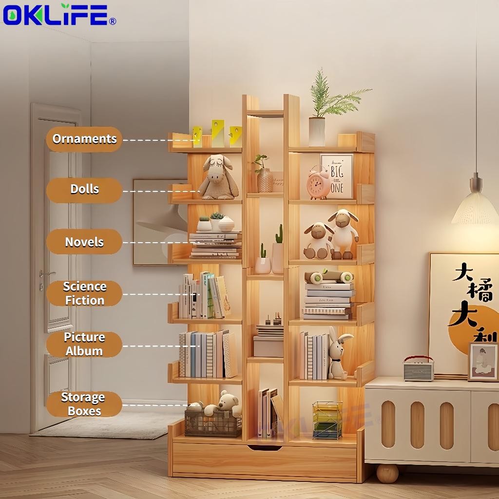 Narrow Floor-to-Ceiling Storage Bookshelf and Office Display Cabinet alternate view