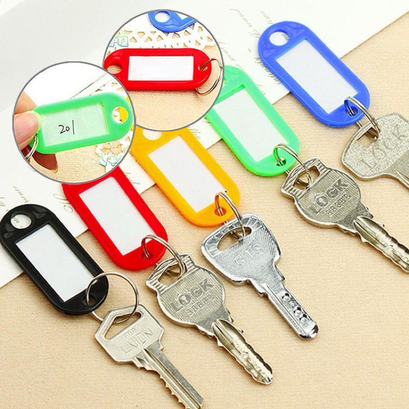 Name Label Keychain Waterproof Plastic Writable Good Plastic | Shopee ...