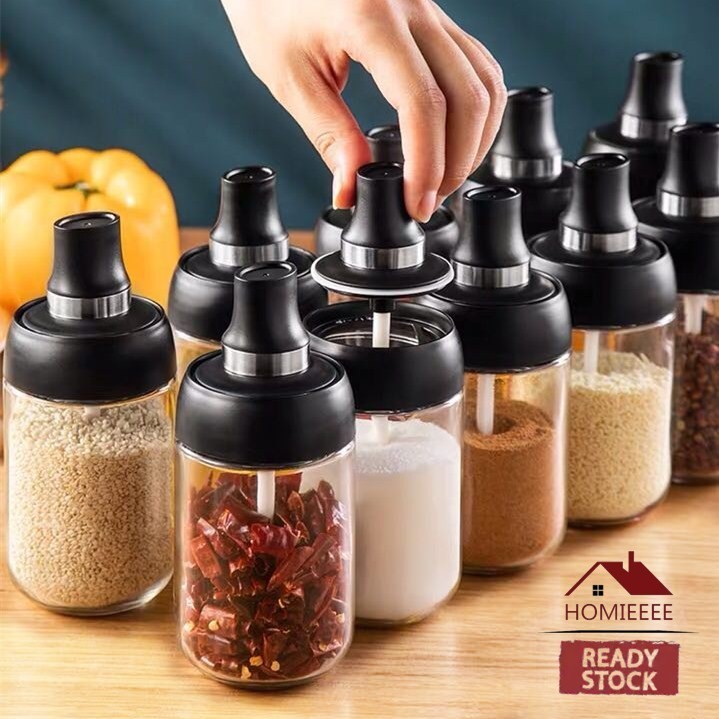 Seasoning Bottle with Spoon🔥Ready Stock🔥250ml Condiment Spice Oil Honey ...