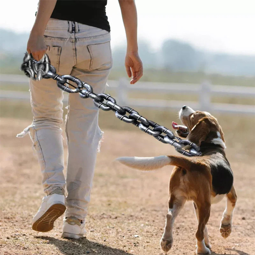 Funny Dog Leash Simulation Life Like Iron Chain Fun Pet Supply Shopee Singapore