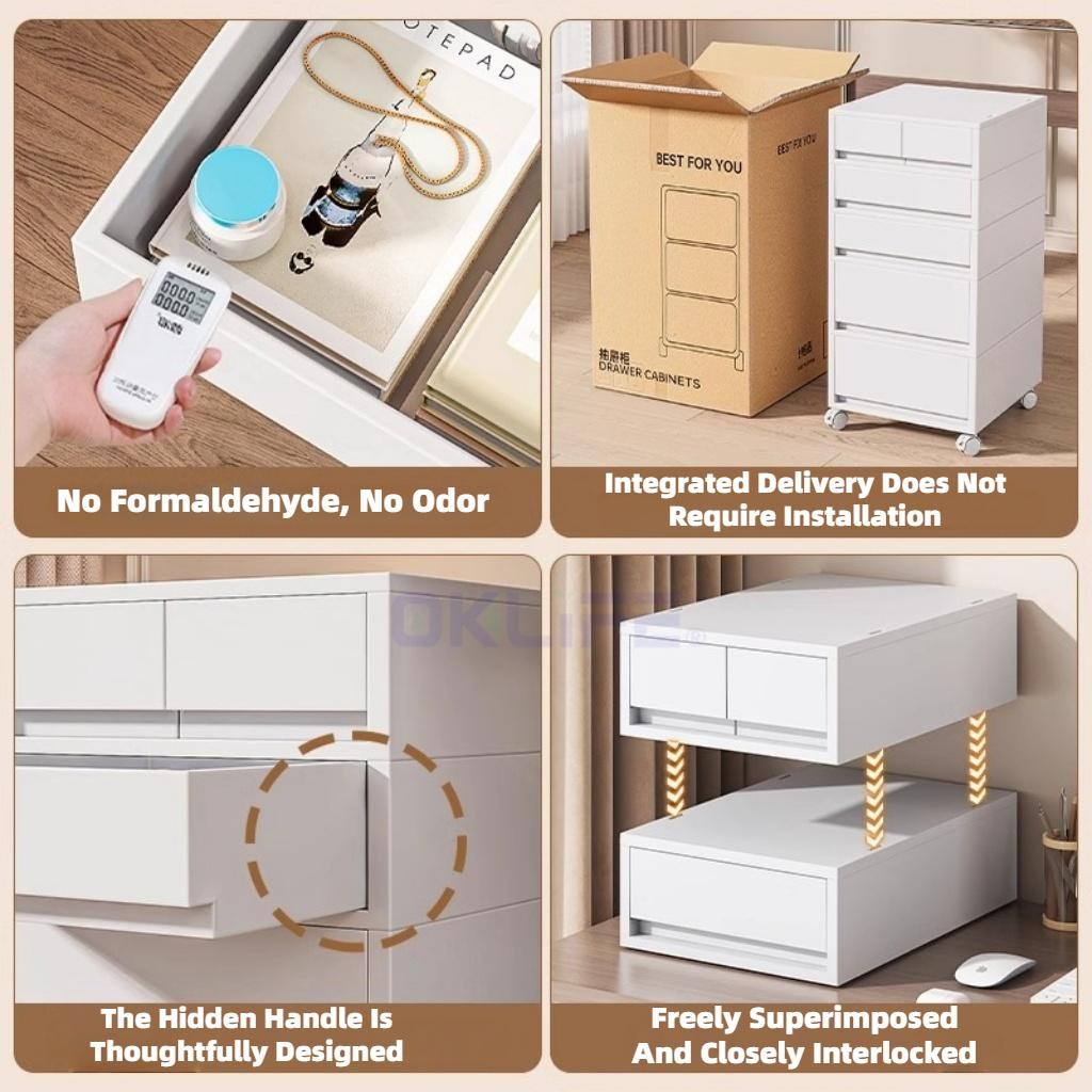 Storage Cabinet Mobile Office Home Desktop Organizer Box Multi-level Gusseted Shelf With Wheels Organizer view 8