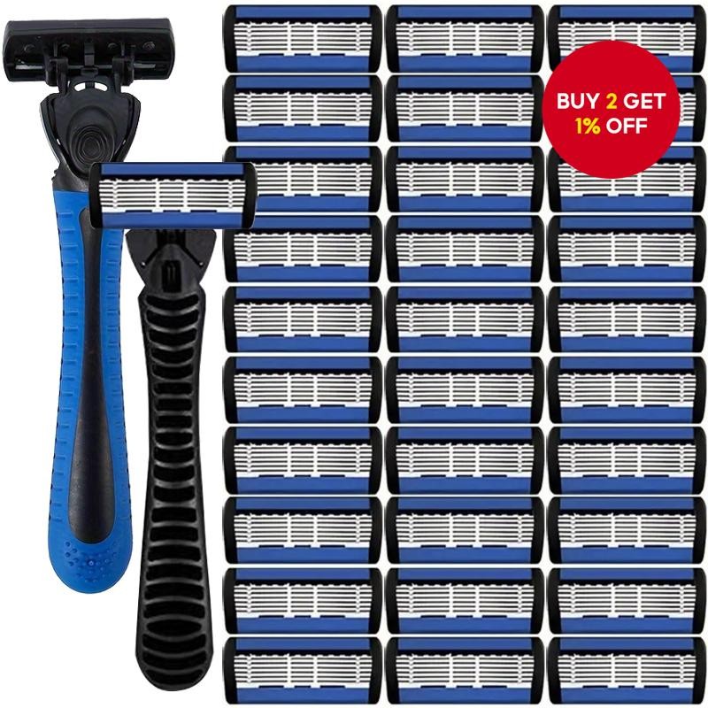 Travel Safety Razor, Manual Shaving Razors, 6-Layres Blade Razors ...