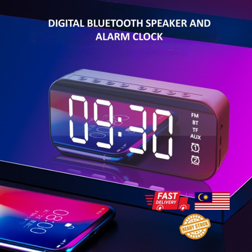 Portable Music Radio Player with Mirror and Bluetooth, Digital LED ...
