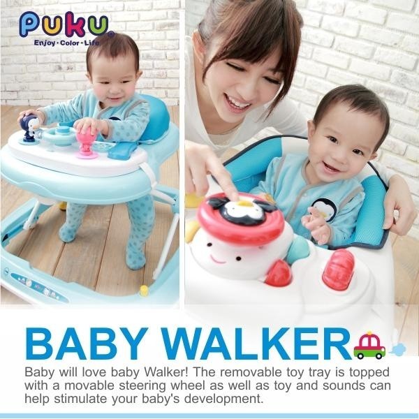 CLEARANCE Puku Baby Walker Rocker Baby Train Assistance Blue Shopee Singapore