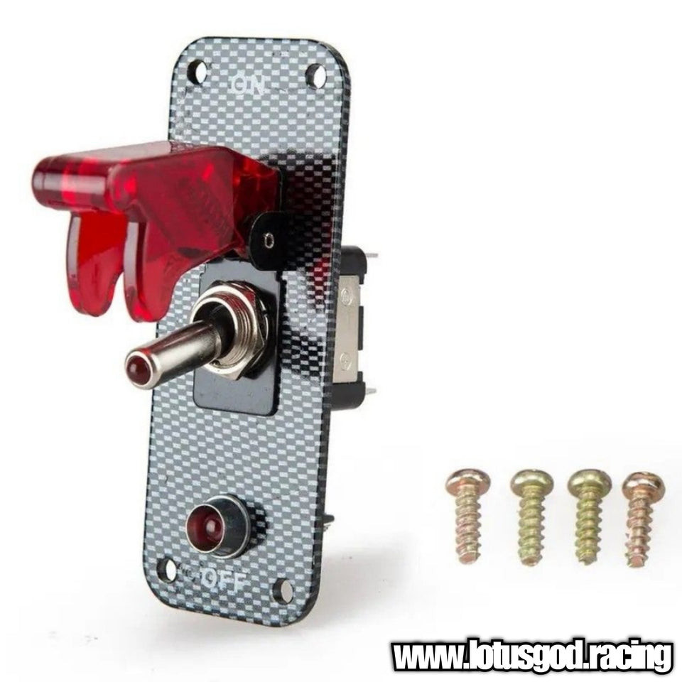12V Racing Car Ignition 1 Flip Up Down On Off Red Led Switch Carbon ...