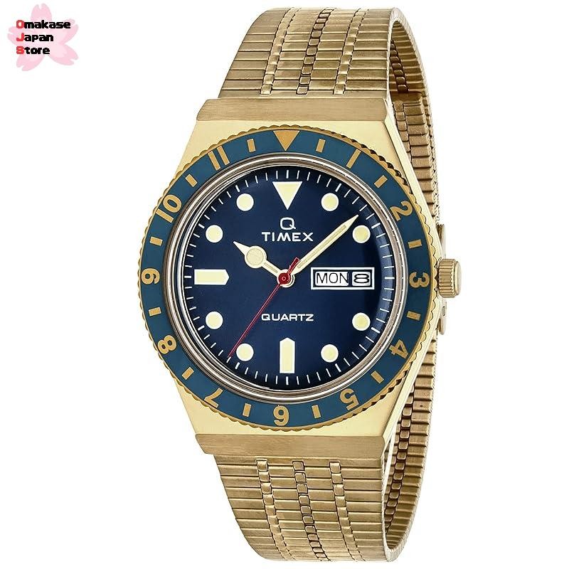TIMEX Watch Q TIMEX Stainless Steel Acrylic Quartz 38MM America America Watch TW2U62000 Men s Gold