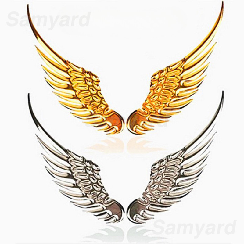 Car Auto Sticker 3D Stereo Metal Angel Wing Moto Decoration with Decals ...