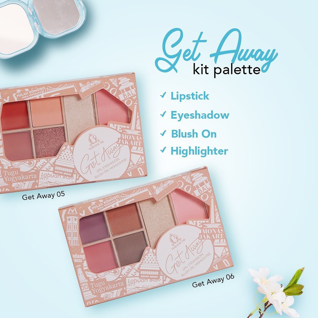 MADAME GIE To Go / GET AWAY Make Up Kit / Complete/ Merah Jingga Official - Gambar 4