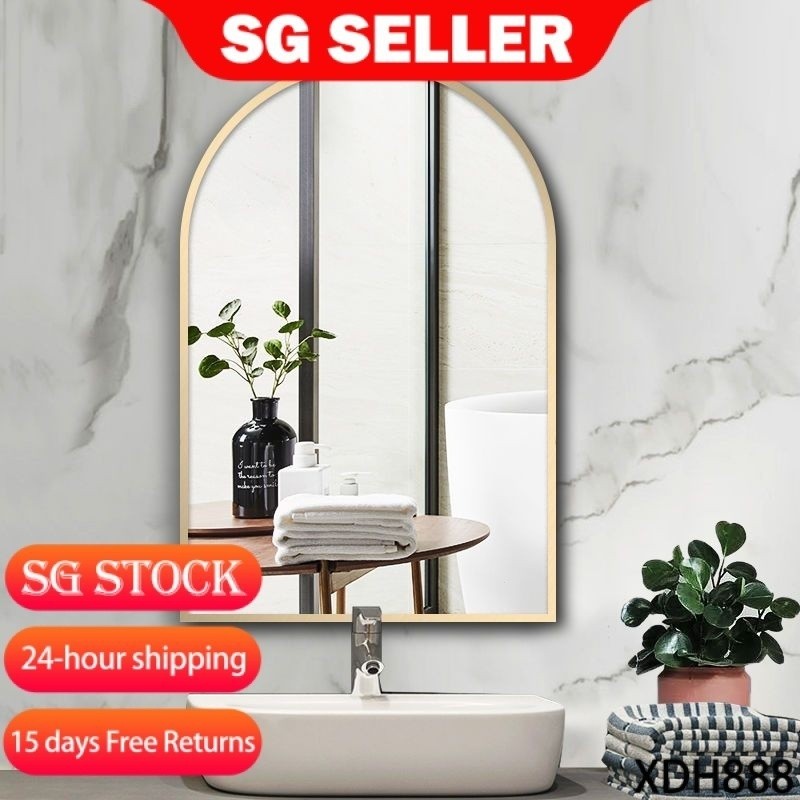 SG stock Fast Shipping Arch mirror Wall hanging art Mirror Bathroom Mirror makeup Mirror ...