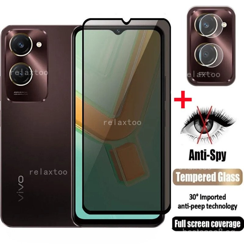 VIVOY18 2IN1 Curved Privacy Screen Protect Glass Film For VIVO Y18 s e ...