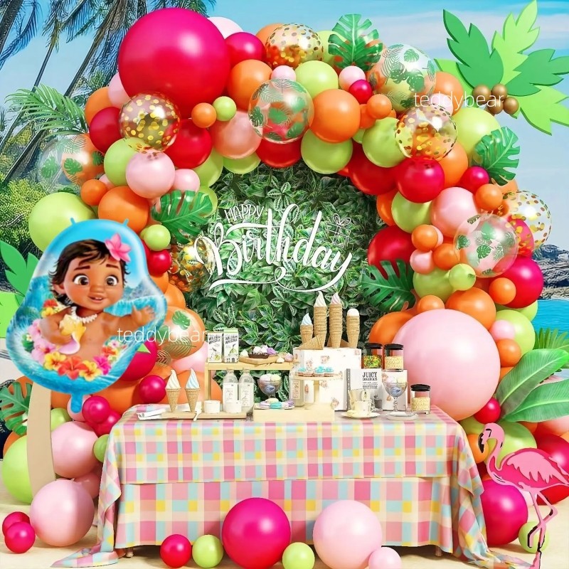 Moana Theme Balloons Garland Arch Kit Color Latex Balloons Baby Shower ...