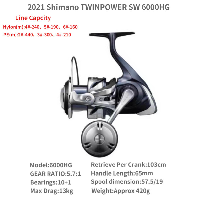 SHIMANO Twin Power Twinpower SW 6000 10000 Jigger Saltwater 