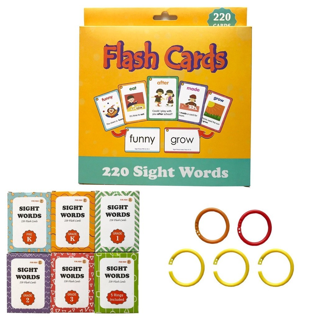 220pcs Sight Words Flash Card Flashcards Dolch Sight Word Kids ...
