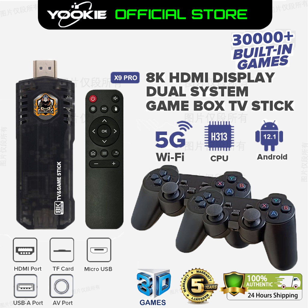 X9 Pro Retro Spielkonsole - 60000+ Spiele, 4K, Wireless Controller