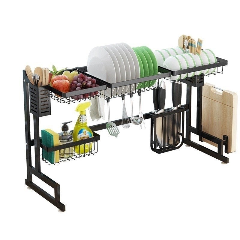 Upgraded 65/85CM Kitchen Dish Rack With Paper Cup Holder Sink Drying ...