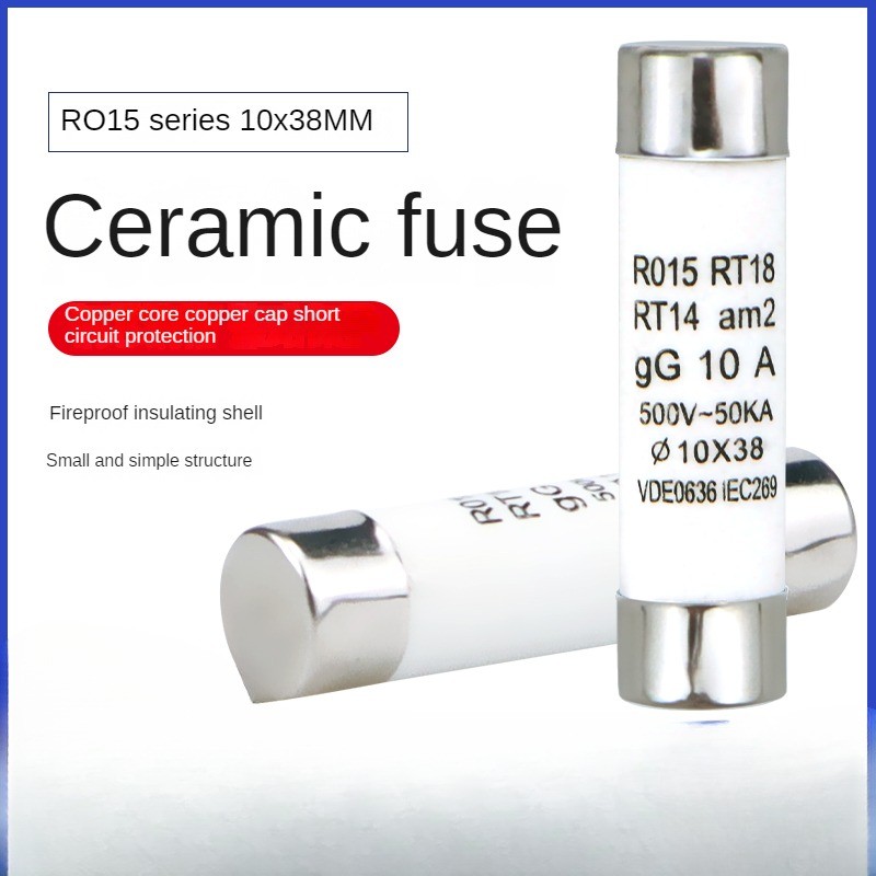 R RO15 Fuse Tube 10X38 Ceramic Fuse R015 RT18 1A 2A 3A 5A 6A 10A ...
