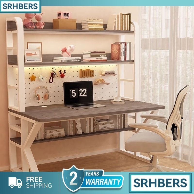 SR Study Table Computer Table Desk Cave Board Bookshelf Integrated ...