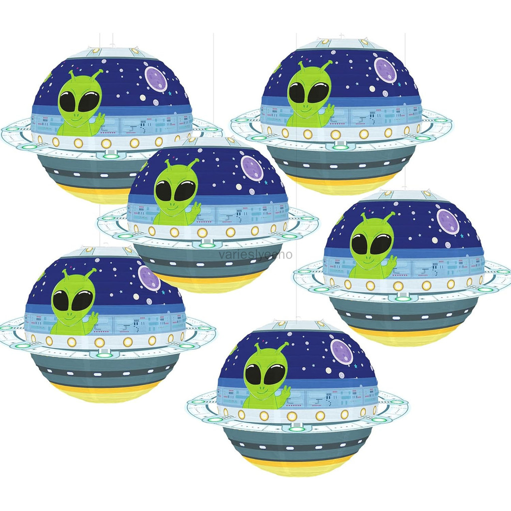 Planet Paper Lanterns Outer Space Party Hanging Lanterns 6 PCS Alien ...