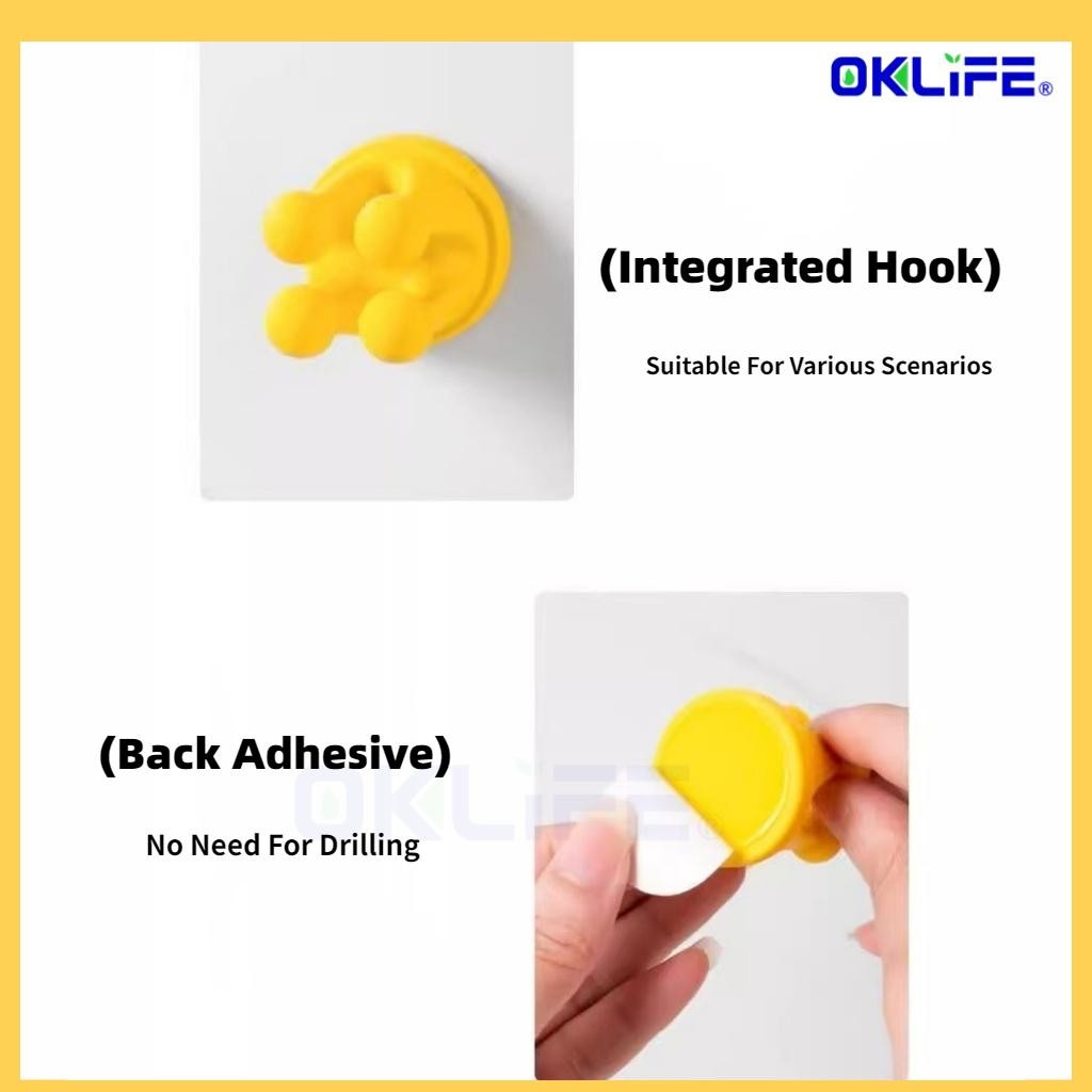 Bathroom Toothbrush Razor Sticky Hook Nail-Free Silicone Non-Marking Office Hook Creative Household Toothbrush view 7