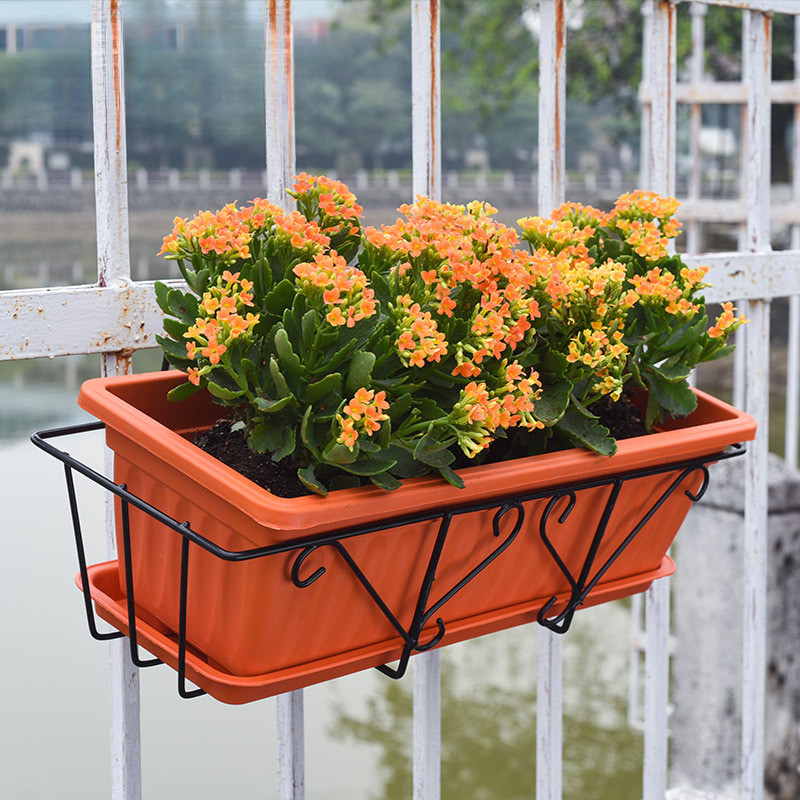Rectangular Wrought Iron Flower Rack Plant Flower Pot Rack Outdoor ...