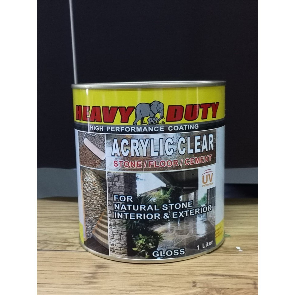 1L ACRYLIC CLEAR HEAVY DUTY ( CLEAR GLOSS ) EXTERIOR & INTERIOR Stone ...