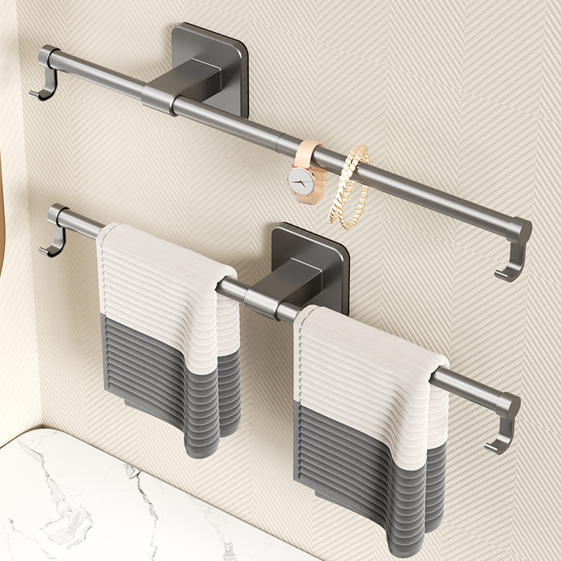 Towel Hanger Wall No Drill Towel Bar Holder Bathroom Towel Rack ...