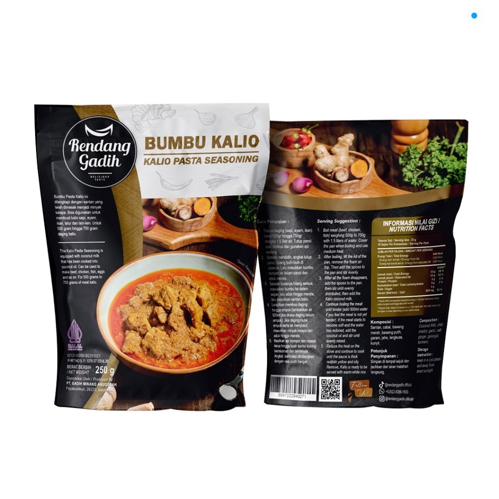 Rendang Gadih Pyk - Instant Kalio Seasoning 250g | Shopee Singapore