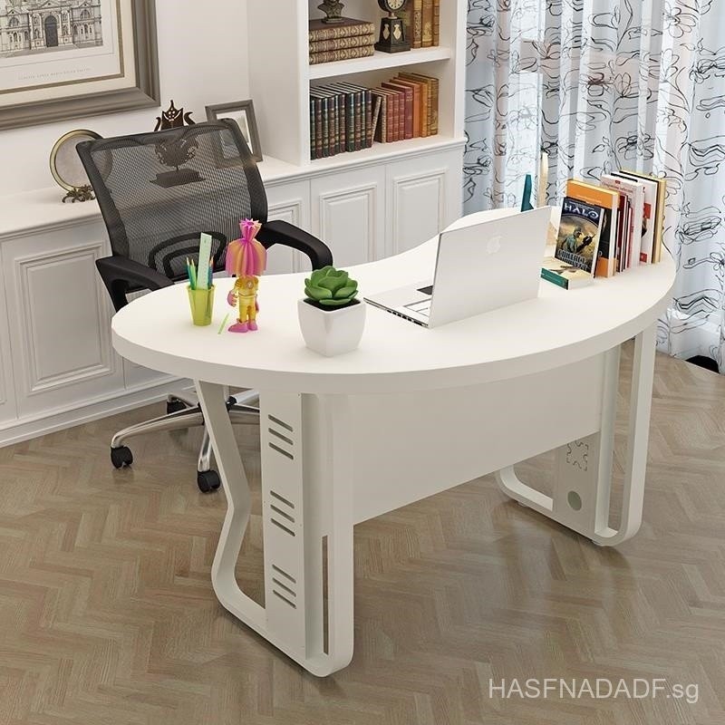 Home Computer Desk Boss Desk Desk Beauty Table Crescent Curved Bedroom ...