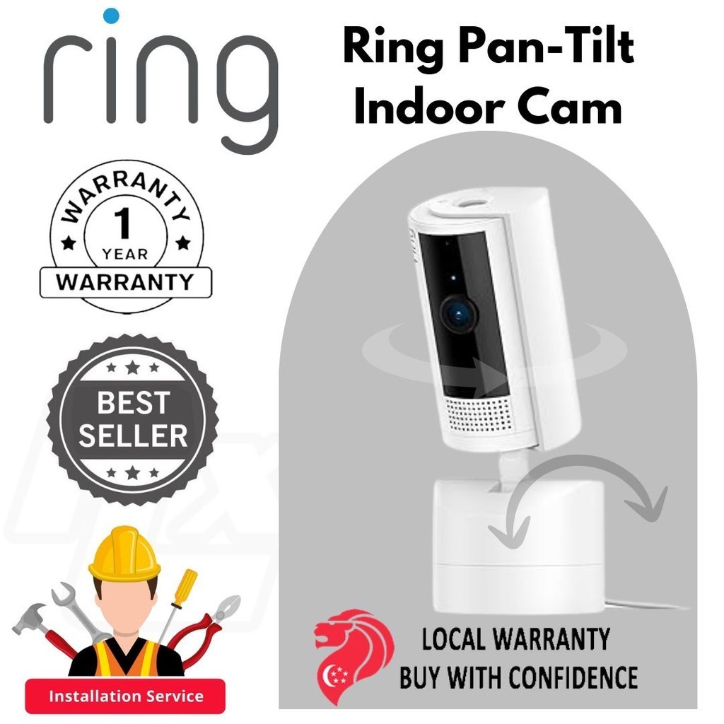 Ring PanTilt Indoor Camera 360° pan cam cctv iptv, Wired plugin, HD