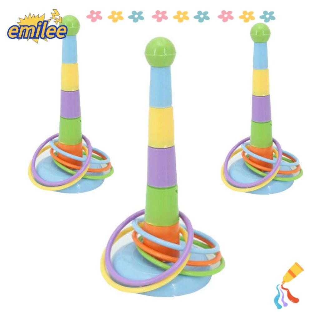 EMILEE Hoop Toss Outdoor Fun Game Set Plastic Baby Stacking Rings for ...